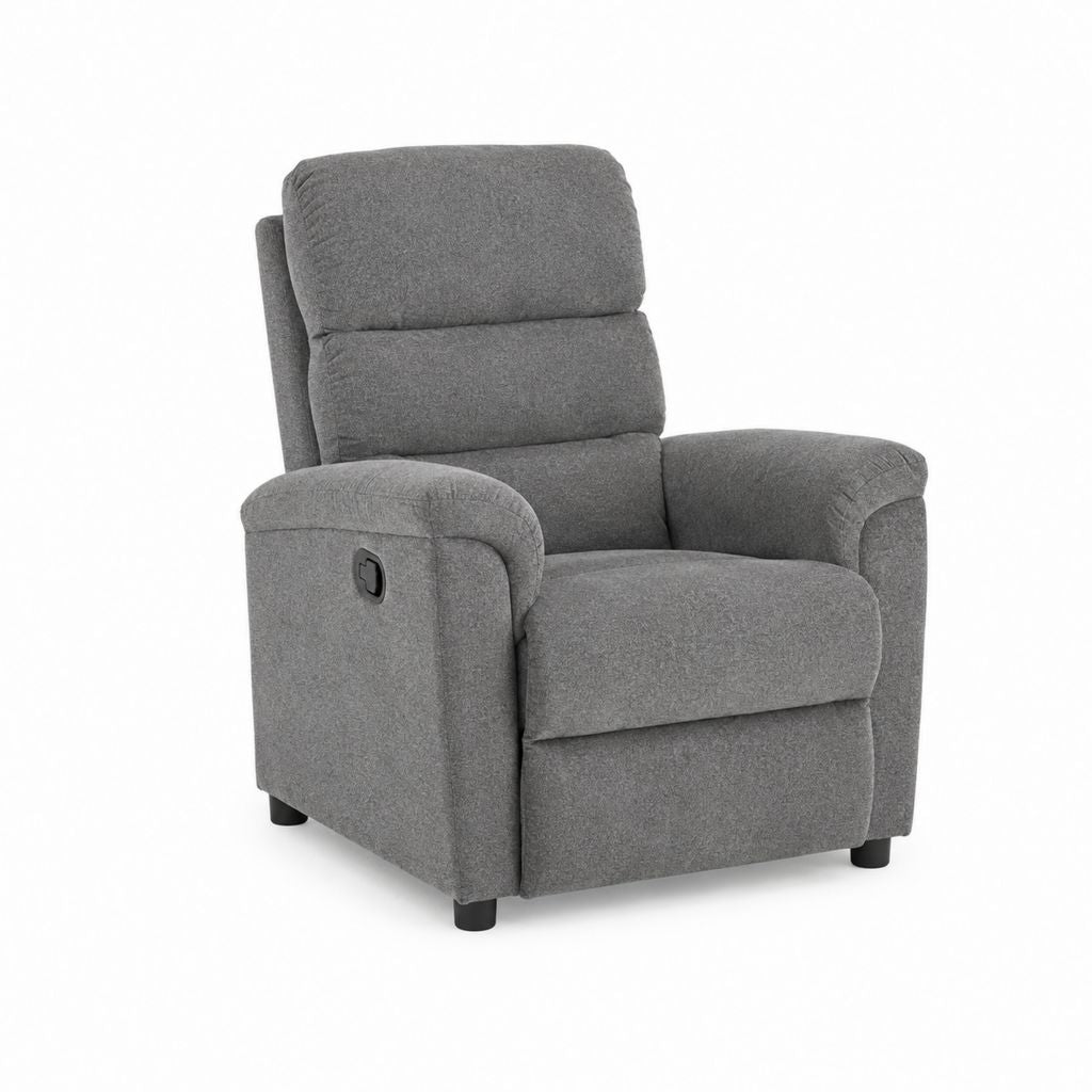 Fauteuil relax inclinable manuel gris en polyester 90 x 98 x 100 cm