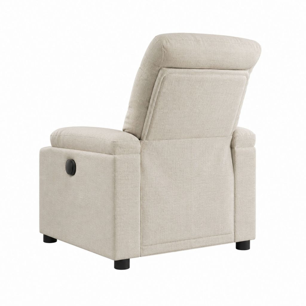 Fauteuil relax inclinable manuel beige en polyester 78 x 92 x 102 cm