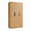 Armoire de chambre 3 portes chêne en panneaux de particules 120 x 52 x 180 cm