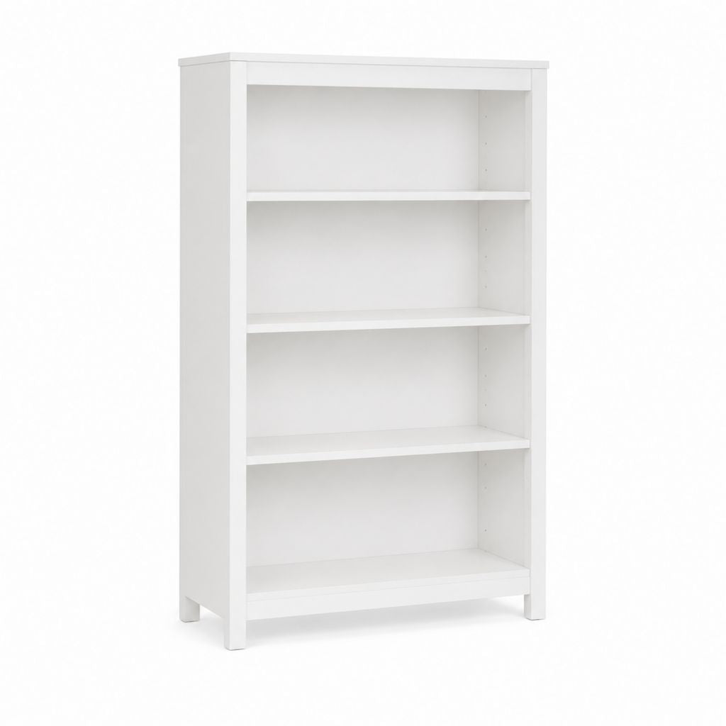Bibliothèque blanche en MDF rectangulaire 80 x 30 x 180 cm à 4 niveaux