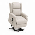 Fauteuil relax releveur électrique inclinable beige en polyester 88 x 94 x 105 cm