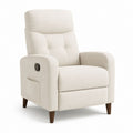 Fauteuil relax inclinable manuel beige en polyester avec repose-pieds 82 x 90 x 103 cm