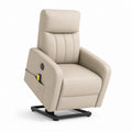 Fauteuil relax électrique inclinable beige en cuir synthétique PU 82 x 92 x 105 cm