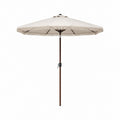 Parasol de jardin rond écru à franges en polyester avec mât en bois Ø 270 cm