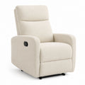 Fauteuil relax manuel inclinable beige en polyester bouclette 76 x 90 x 102 cm