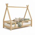 Lit cabane enfant en pin massif naturel 90 x 200 cm 208 x 98 x 170 cm